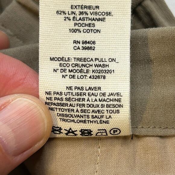 Theory women's Trecca brown linen blend cropped pull on mid rise pants size 4 - Picture 8 of 8